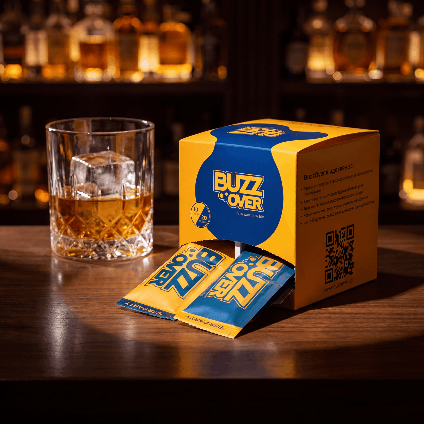 A box of Buzzover 10 packs