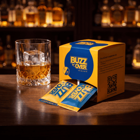 A box of Buzzover 10 packs